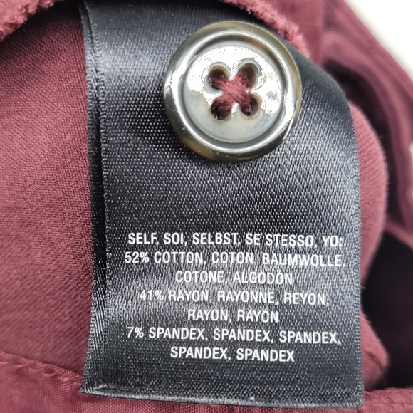 Anthropologie The Essential Slim Trousers Red Ankle Crop Pant Size 2 - Picture 4 of 11